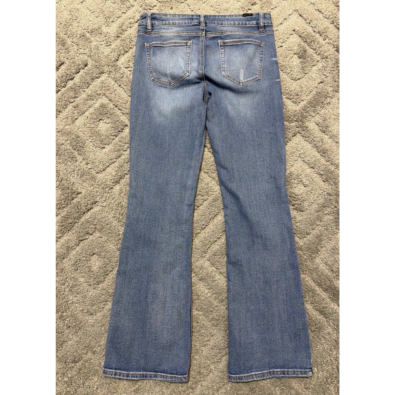 Y2K Almost Famous Womens Low Rise Bootcut Flare Denim Jeans Pockets Size 9 33x31