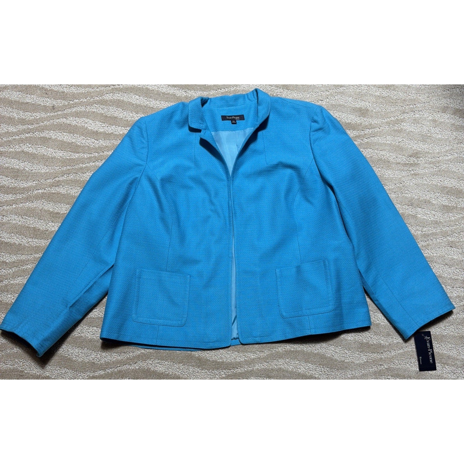 Evan-Picone Woman's Suit Jacket Bright Blue Plus Size 24W NWT