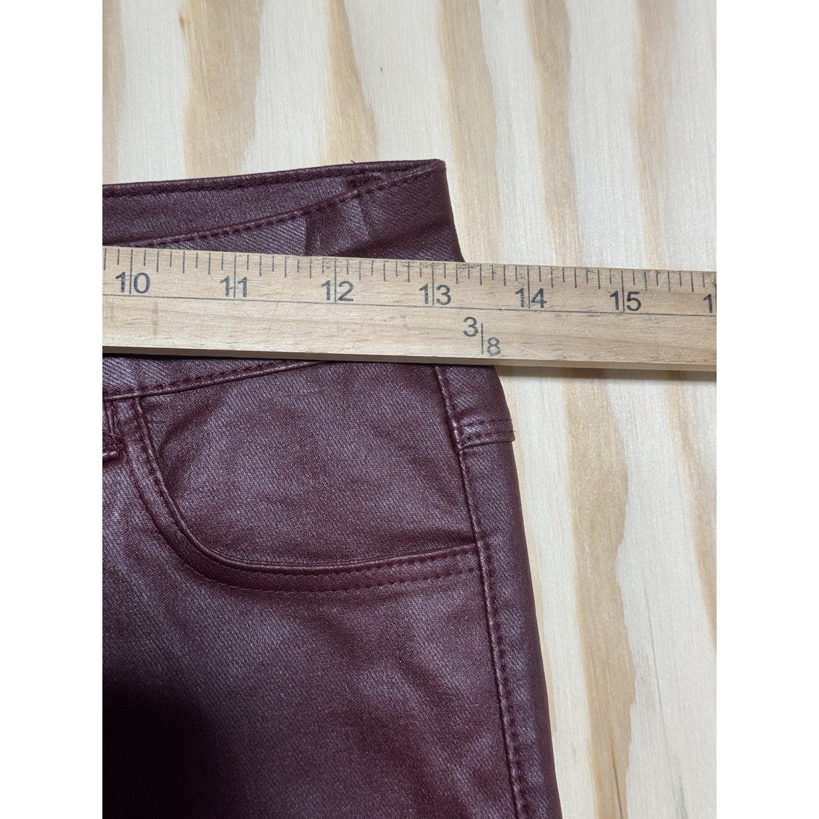 Apperloth Burgundy Faux Leather Shorts Womens M High Waist Stretch Club Sexy NWT