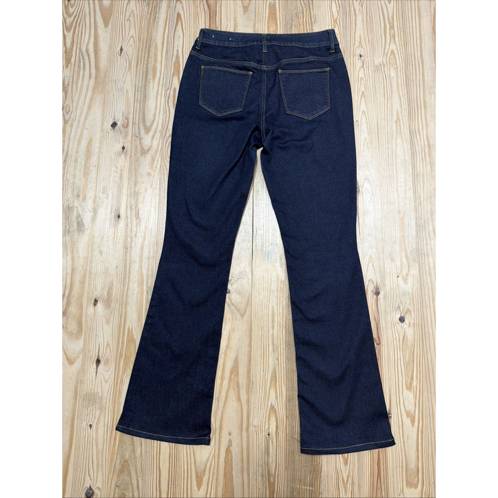 Chico's The Platinum Size 00 Barely Boot Dark Stretch Denim Jeans 29x30 EUC