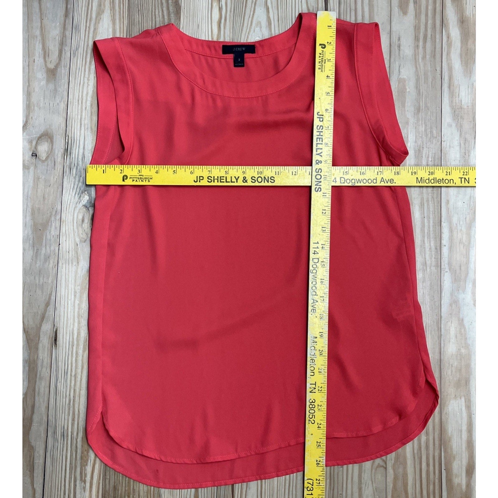 J Crew Top 2 Semi Sheer Shell Blouse Poppy Red