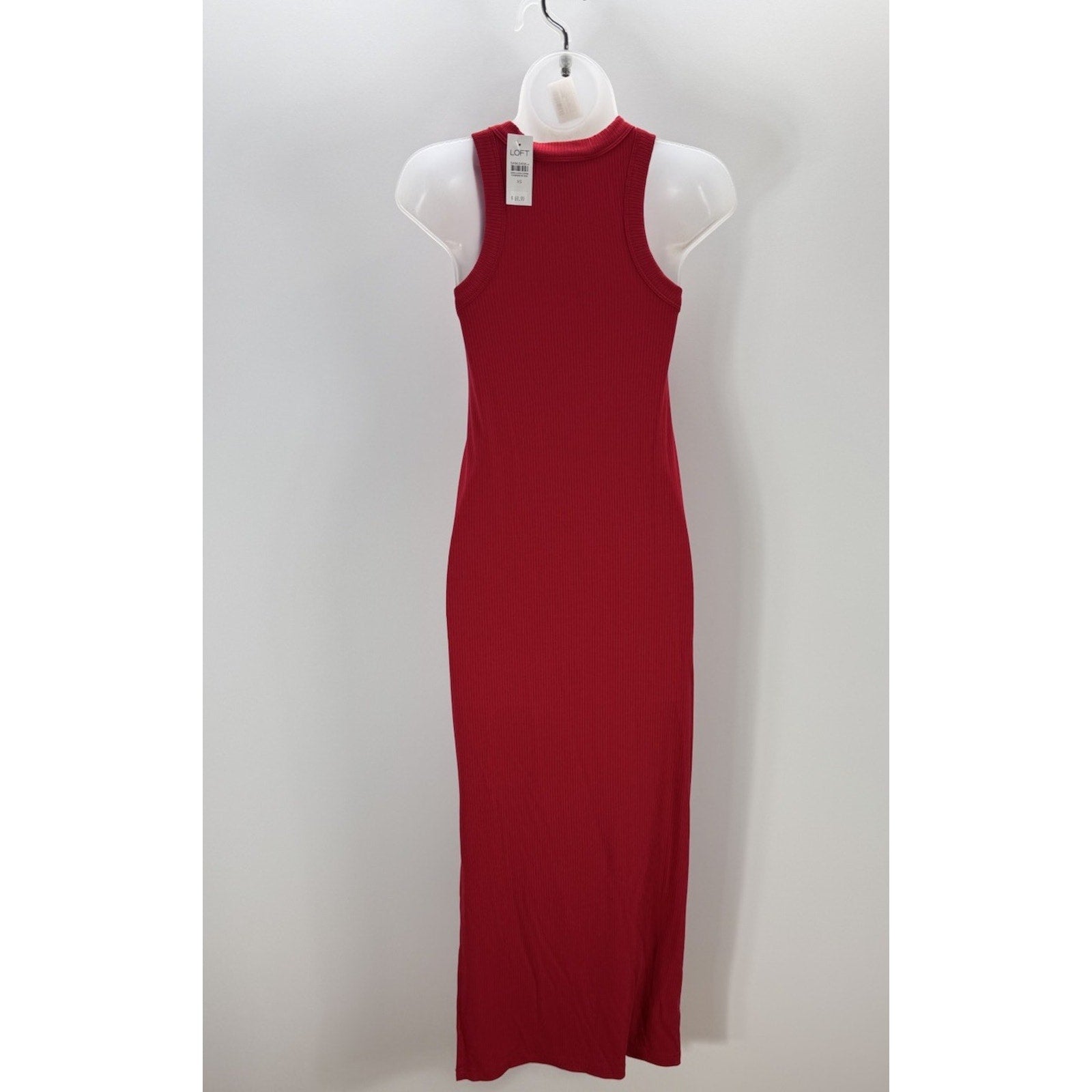 Loft Ann Taylor Red Halter Stretch Knit Side-slit Maxi Dress Size X-Small