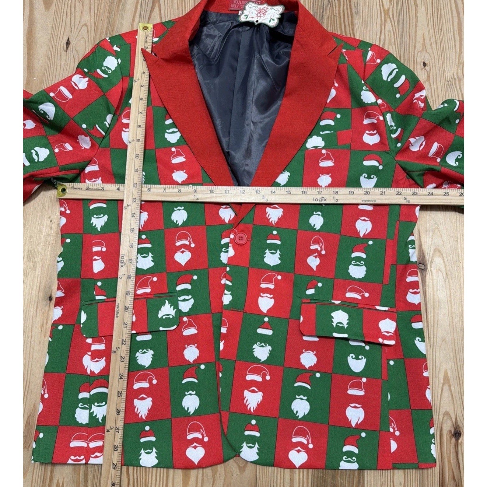 You Look Ugly Today Christmas Sport Coat Santa Novelty Men’s Size L New