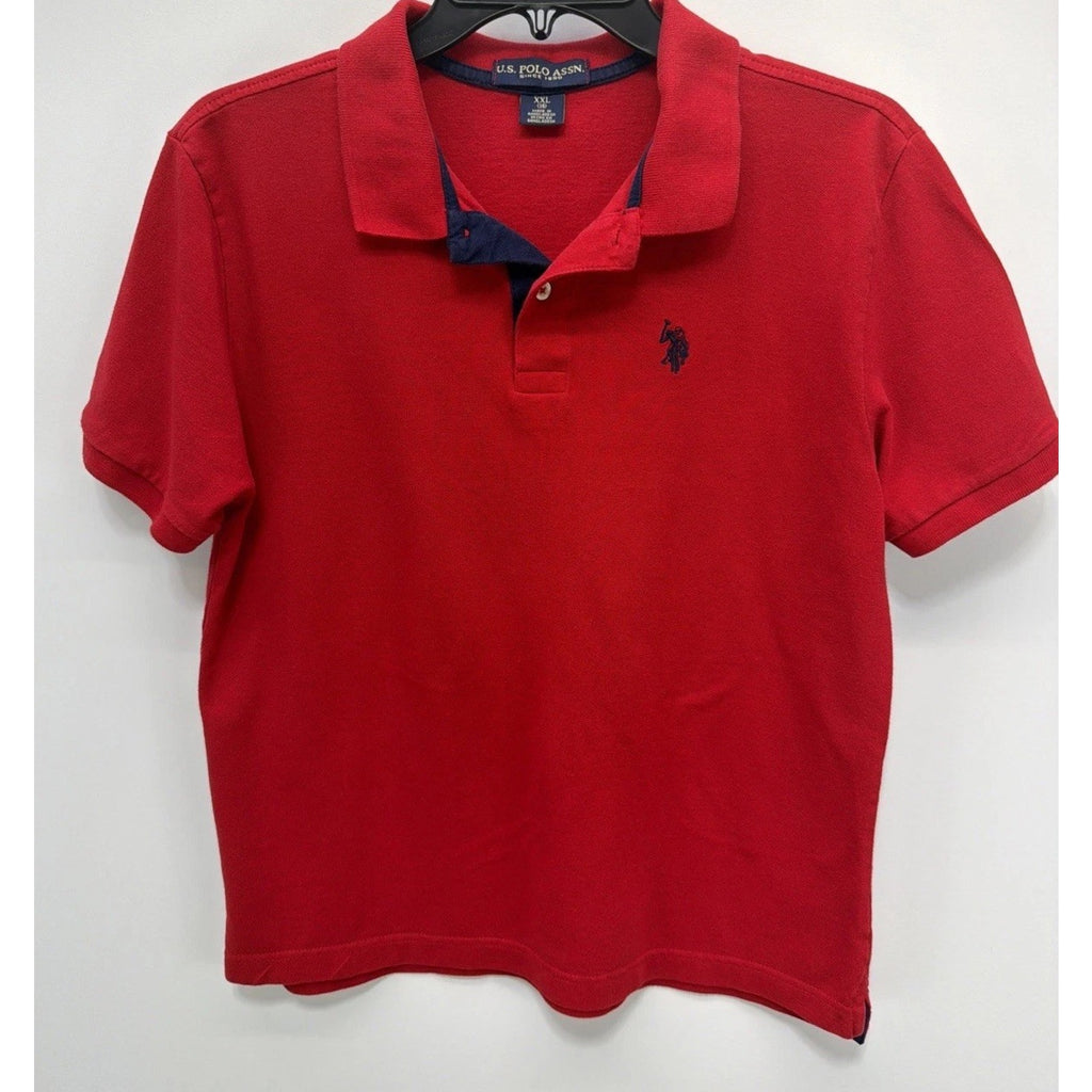 U.S Polo Assn Red Pony Logo Short Sleeve Youth School Shirt Size XXL 18