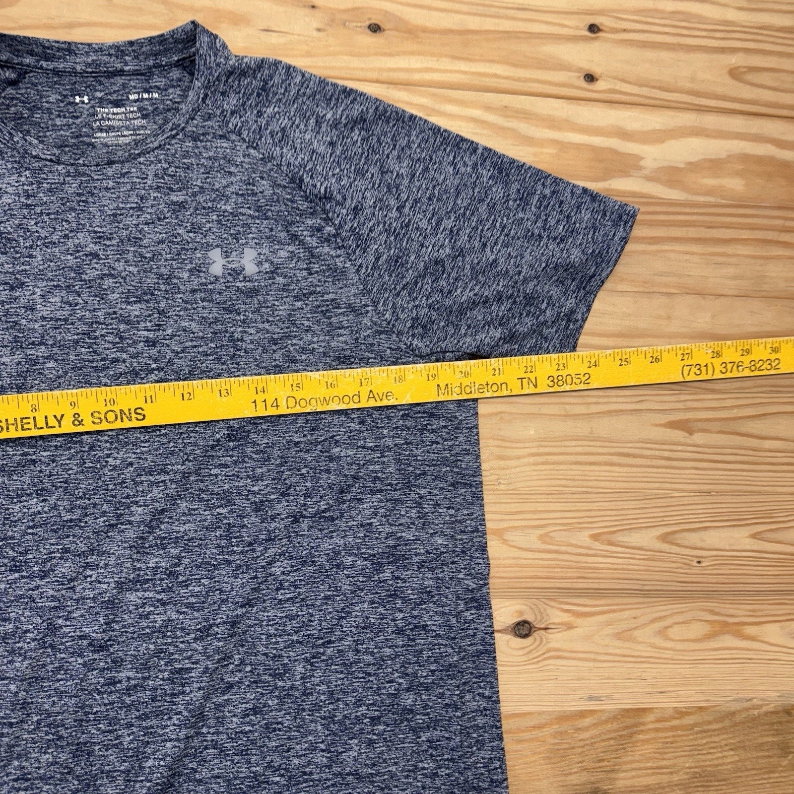 Under Armour The Tech Tee T-Shirt Blue Gray Heather Loose Men’s Size Medium