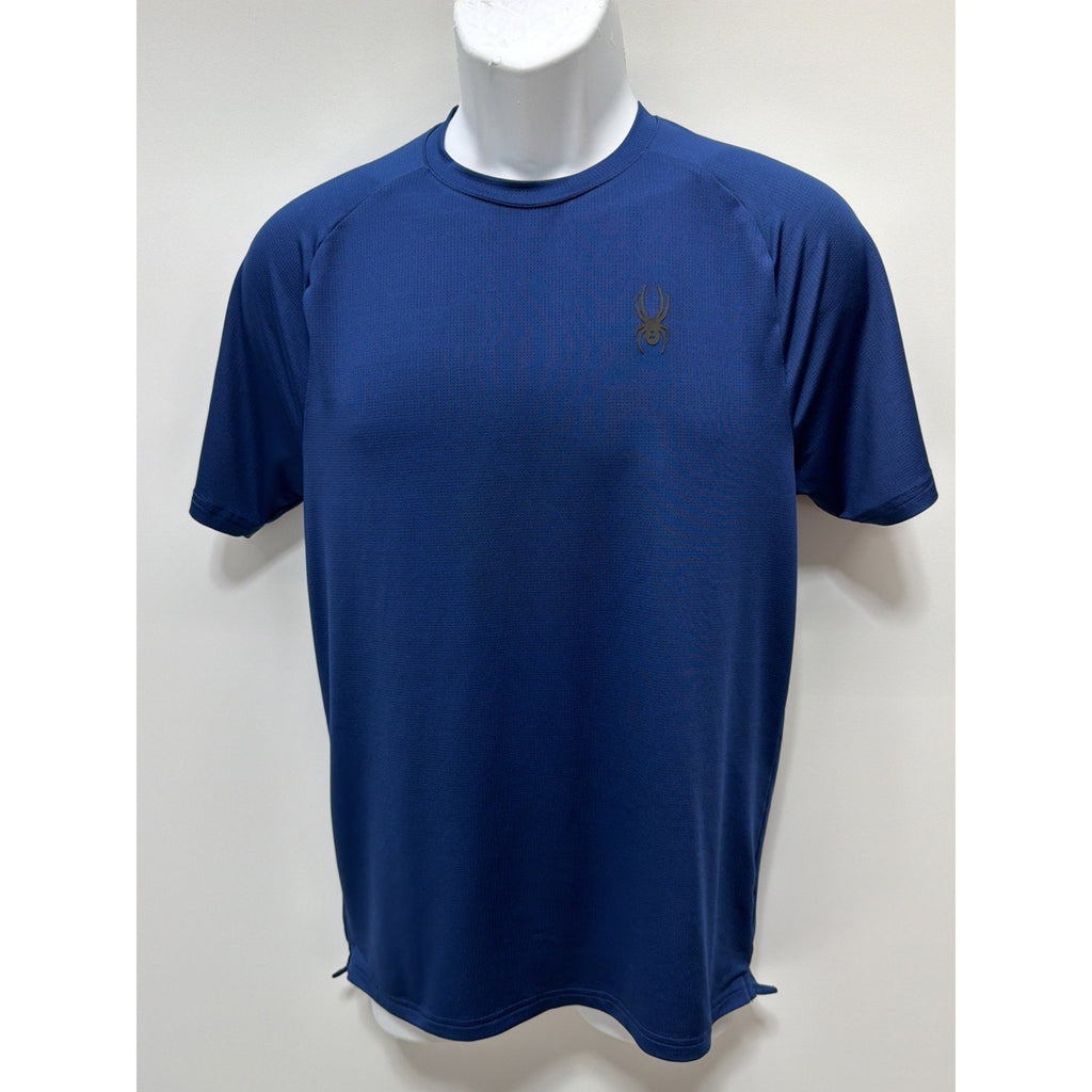 Spyder Active T-Shirt Men's Small Navy Stretch Short Sleeve Pro Web Tee