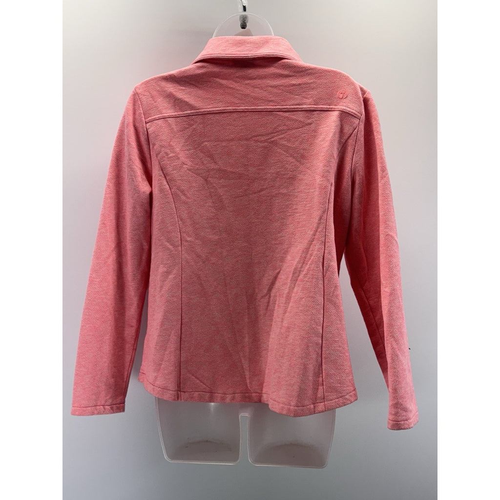 Talbots Jacket Cozy Brushed Terrain Pink Heathered Full Zip Athletic Women’s LP