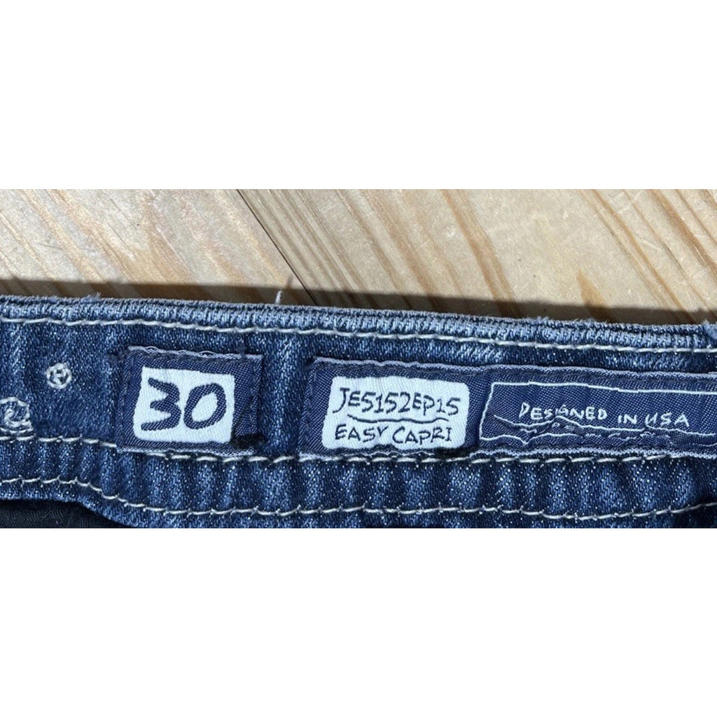 Miss Me Womens Easy Capri Thick Stitch Embellished Denim Jeans Size 30x25