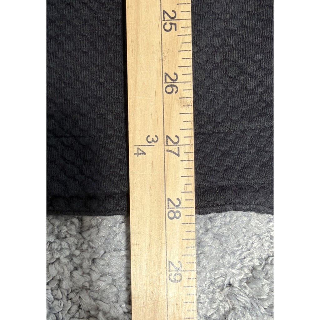 FLX Urban Commuter Waffle Knit Pullover Top Zip Pocket Black Size L