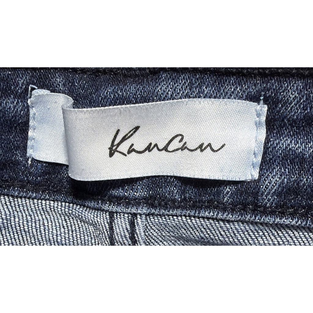 KanCan Jeans Womens 7/27 High Rise Skinny Button Fly Distressed Raw Hem Blue