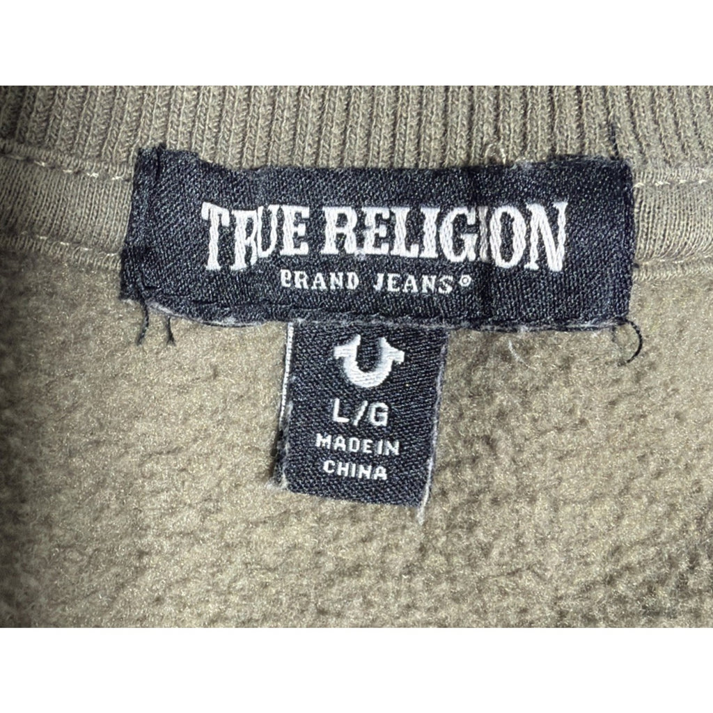 True Religion Fleece Crewneck Buddha Green Size Large