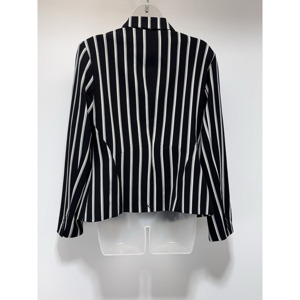 New York Company 7th Avenue Striped Blazer Black White Gray Women’s Size 12 NWT