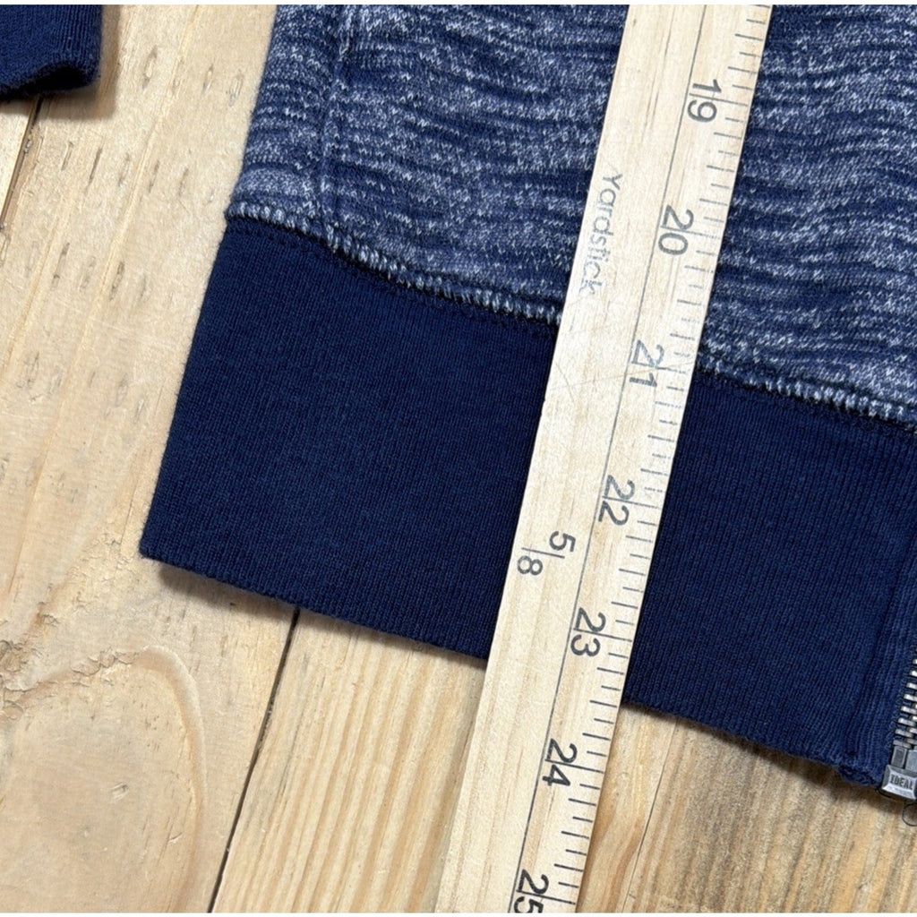 Express Fleece Hoodie Womens Full Zip Color Block XS Blue Drawstring