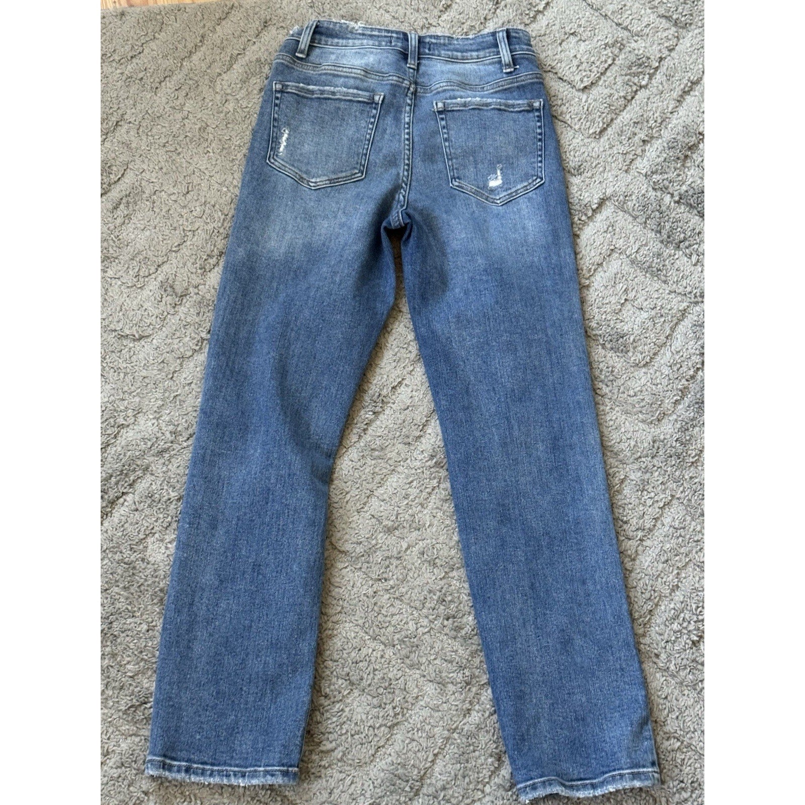 VERVET Jeans Womens 26 Distressed Skinny Straight Blue Denim Mid Rise Stretch