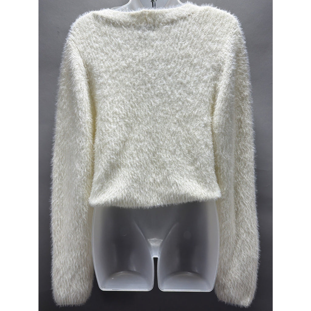 Rue 21 Faux Fur Super Soft Sweater Cardigan Fluffy Jumper Coat Knitwear NWT Sz M