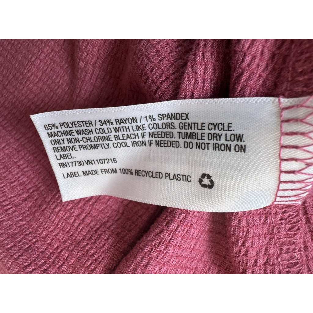 Isabel Maternity Pink Empire Waist Dress Women Small Stretch V Neck Midi Casual