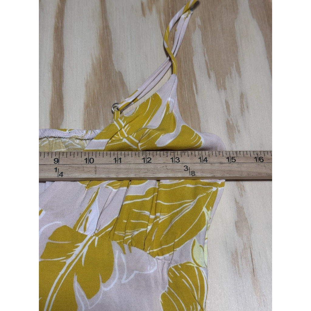 Wild Fable Sundress MIDI Beach Slip Dress Yellow Floral Women's Sz Small