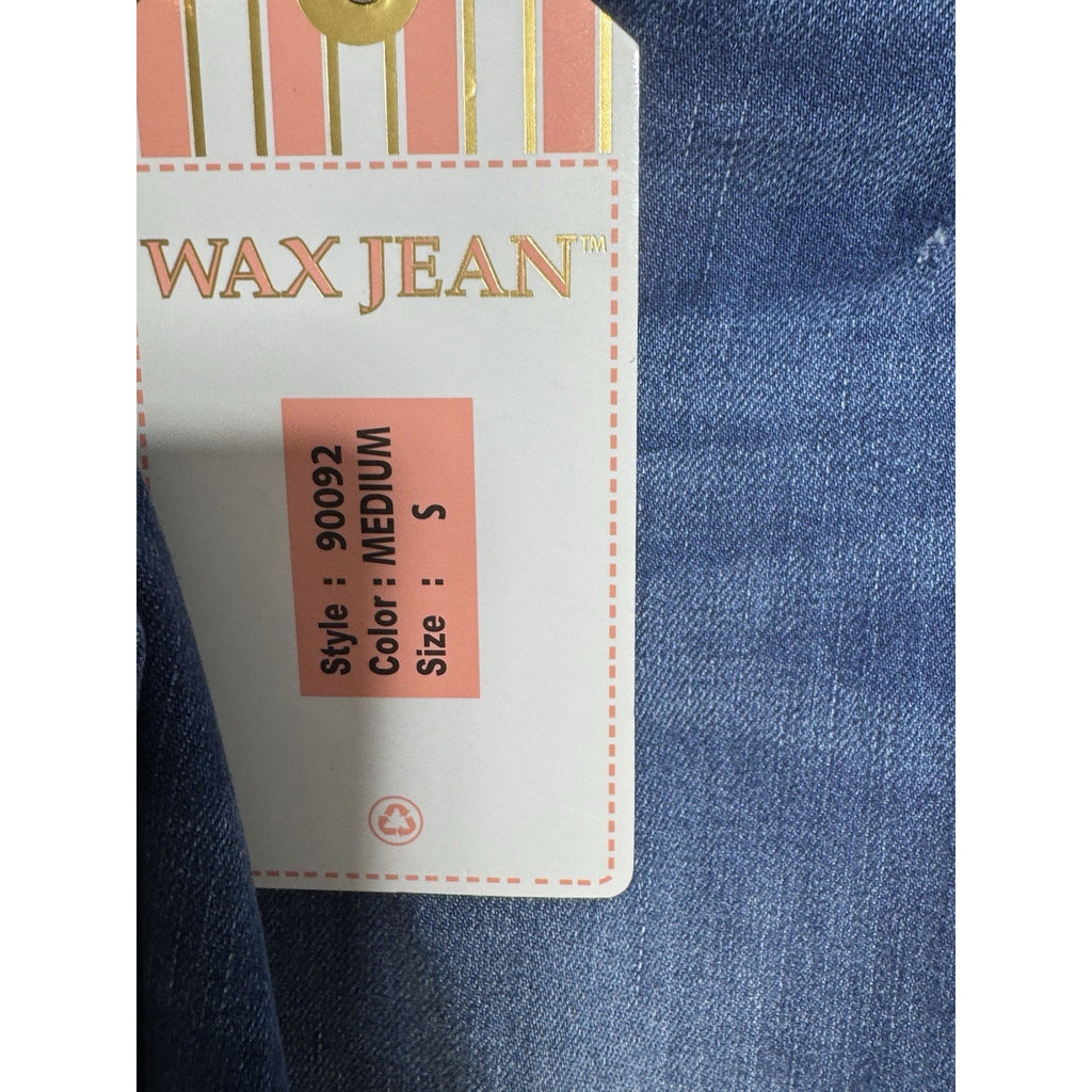 Wax Jean Denim Overalls Womens Small Distressed Skinny Ankle Bib Medium Wash