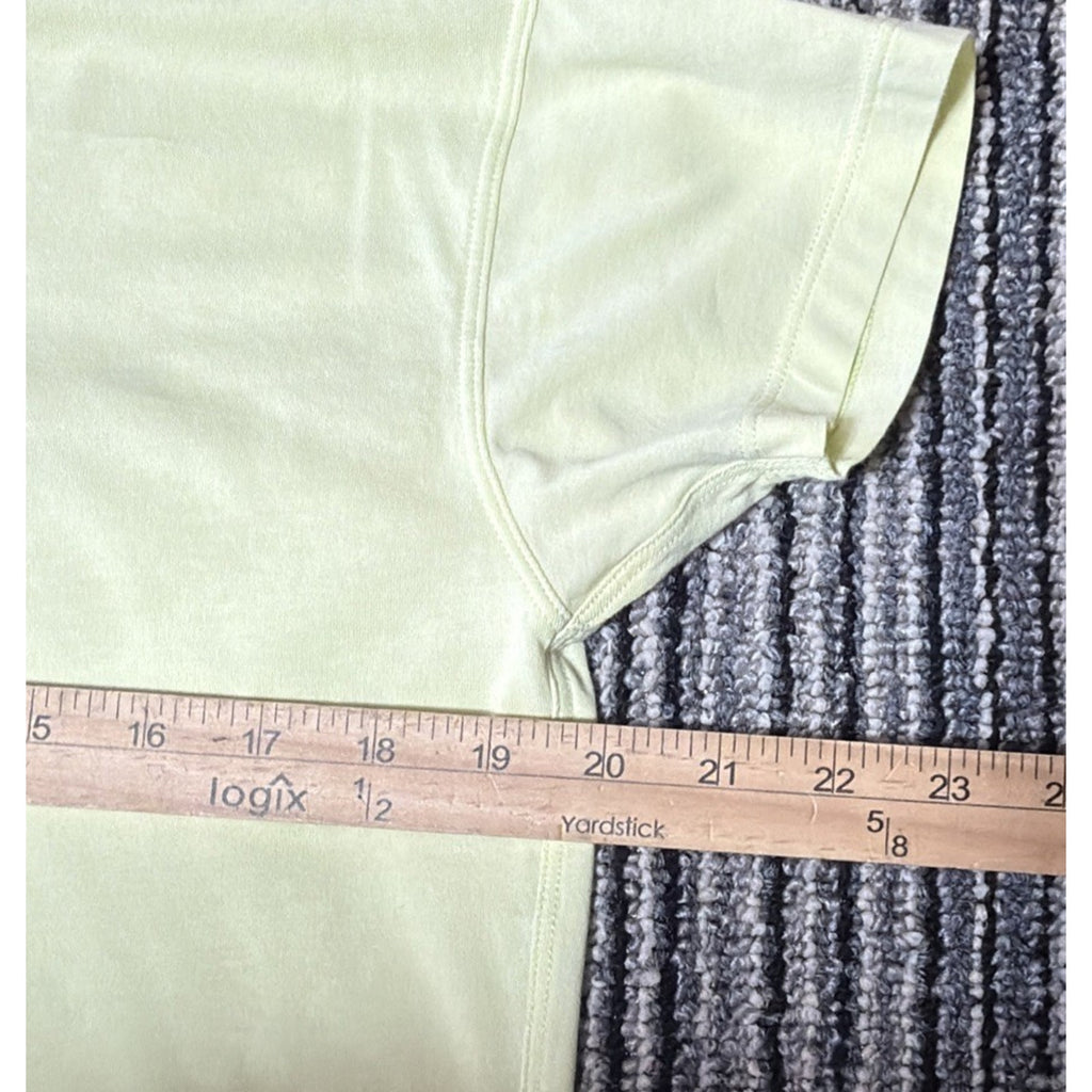 Lululemon Womens Yellow Cropped T Shirt Short Sleeve Relaxed Pima Cotton Tee