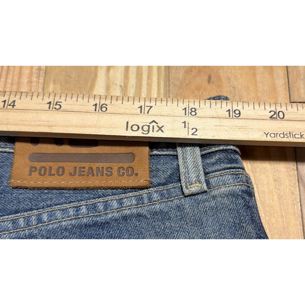 Vintage Ralph Lauren Polo Jeans Co Baggy Fit Blue Denim Loose Fit 38x30 NWT