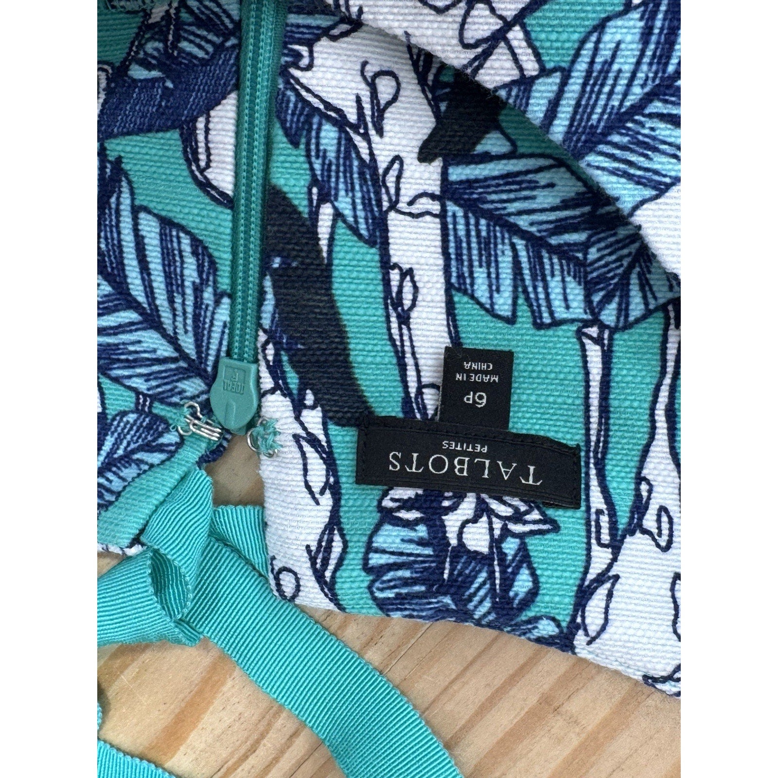 Talbots Giraffe Print Sleeveless Sheath Cotton Spandex Green Black Women’s 6P