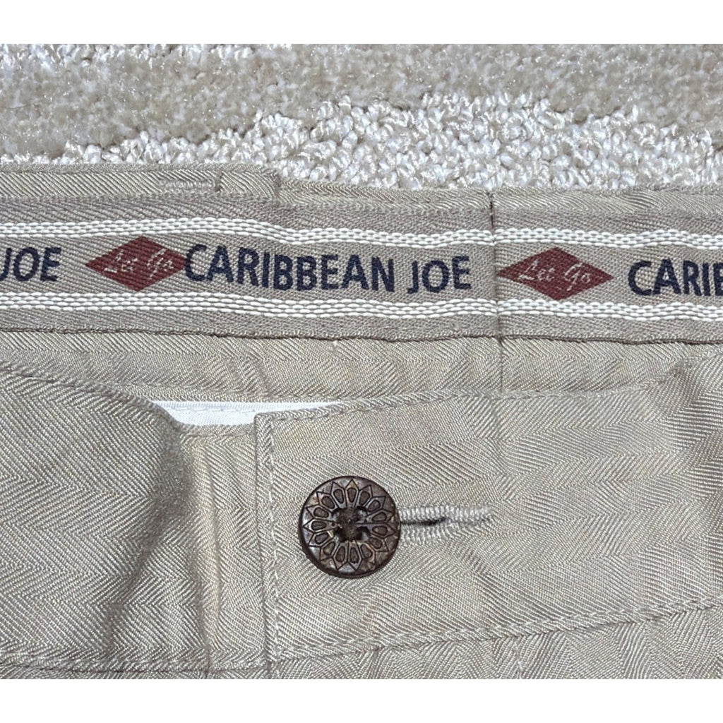 Caribbean Joe Pleated Cuffed Casual Chino Pants Size 44x30 Actual 38x30