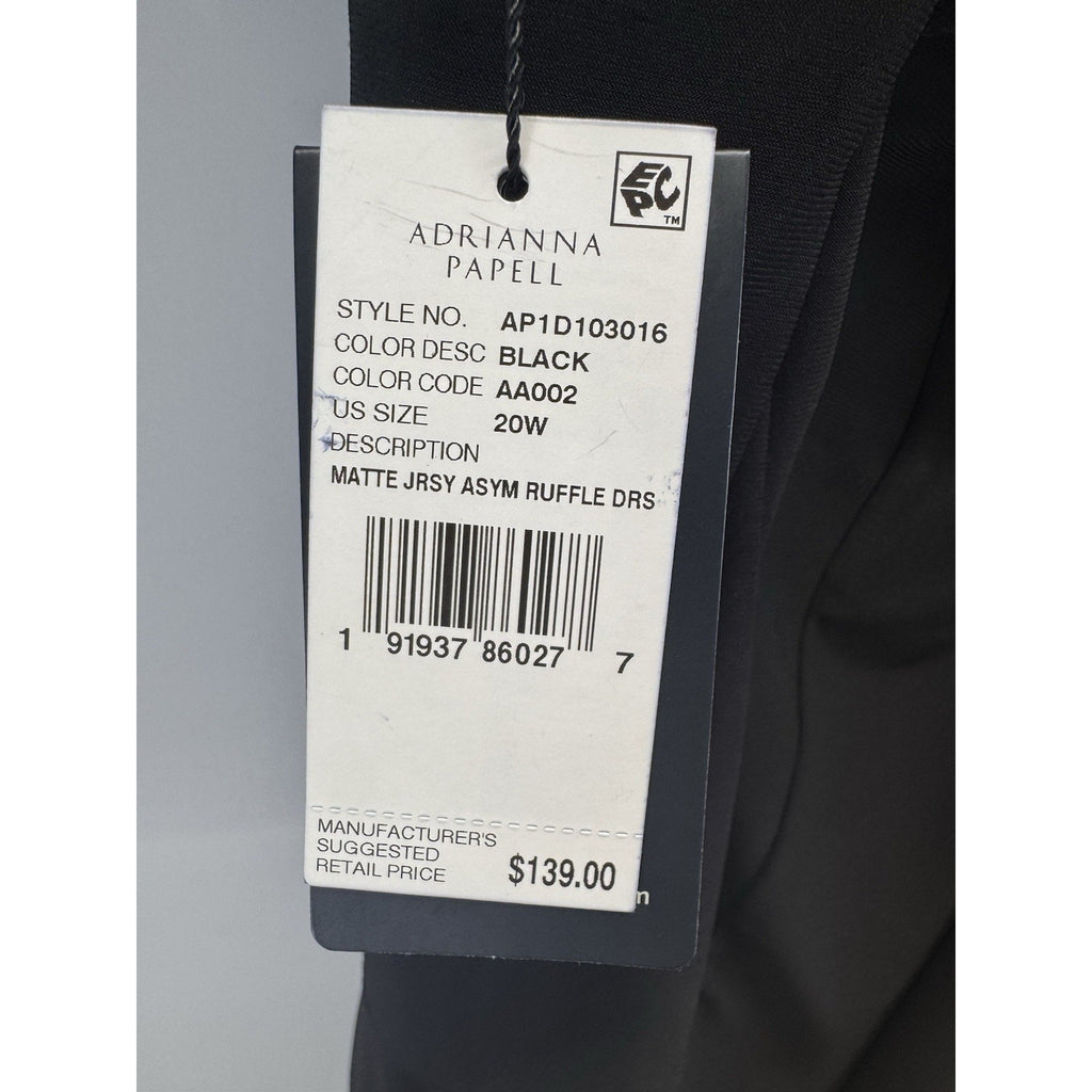 Adrianna Papell Black High Low Short Sleeve Belted Dress Women’s Size 20W NWT