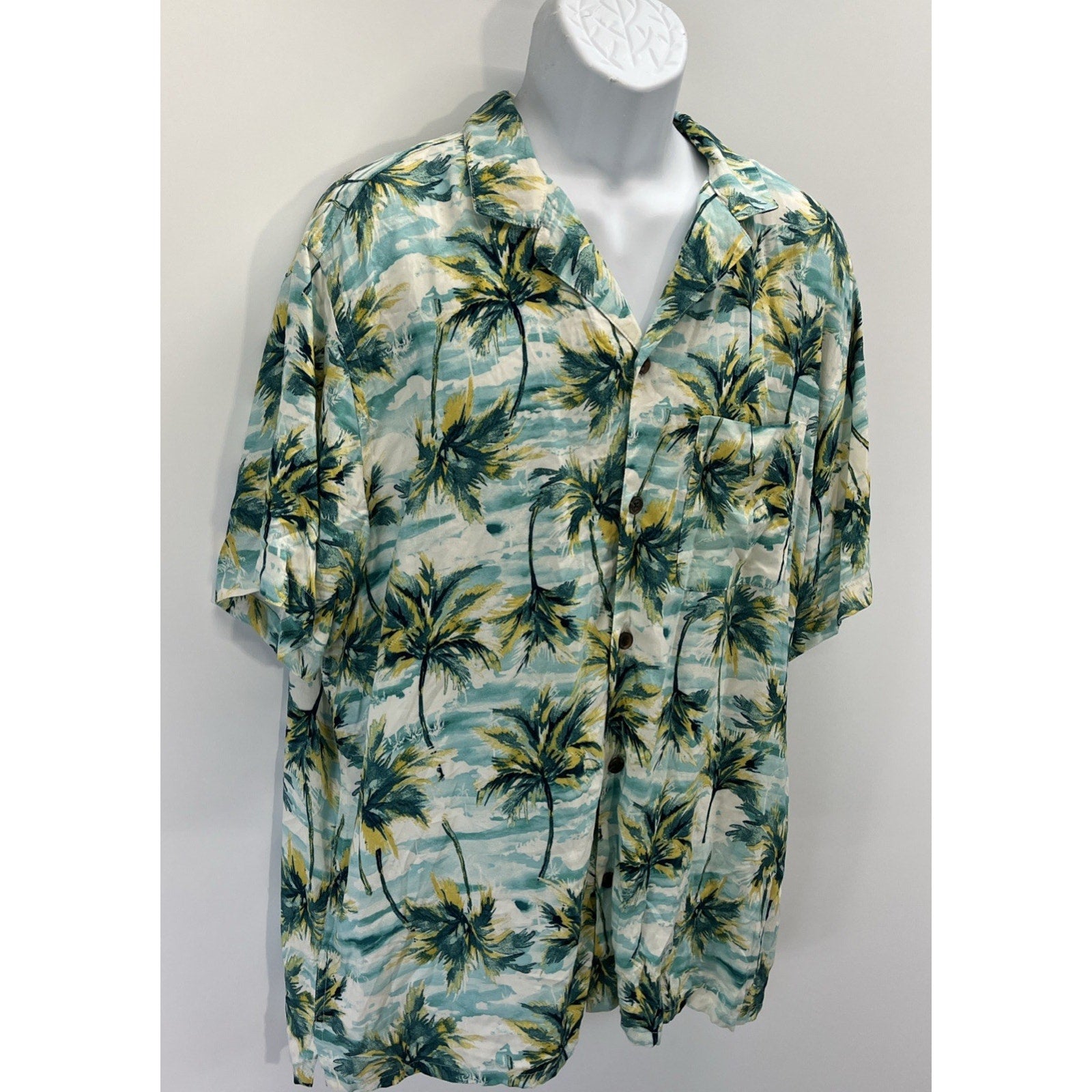 Hawaiian OLD NAVY Shirt Rayon Palm TREES mens NICE XL