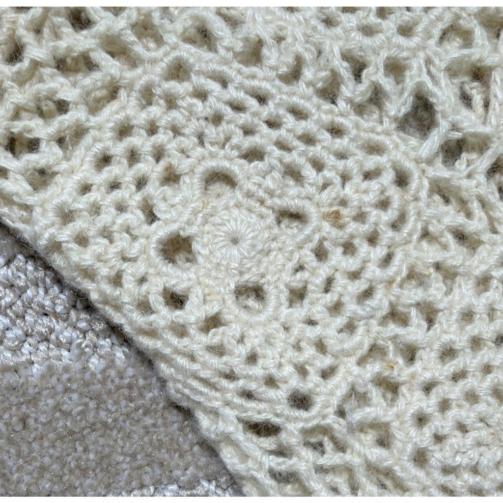 Nicole Miller Women Cover Up S Cream Crochet Cashmere Angora Blend Boho Coastal