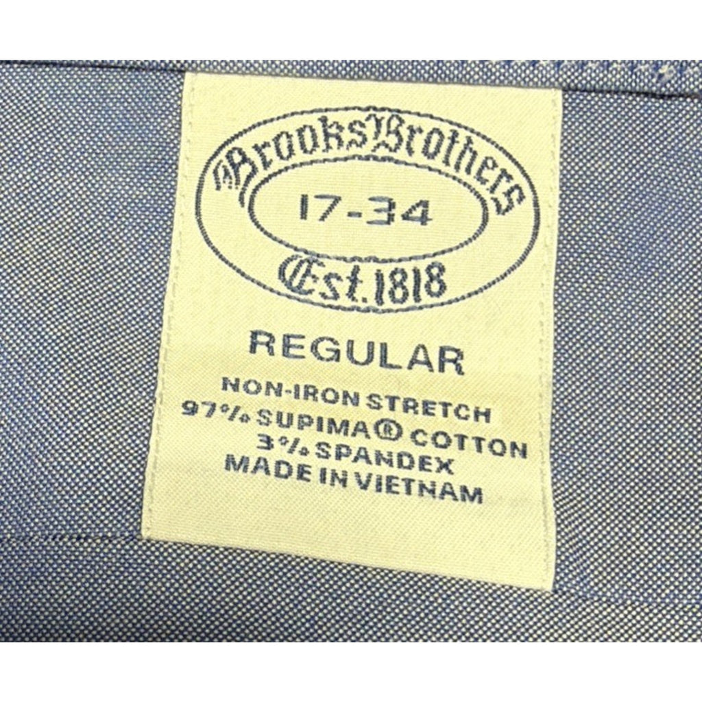 Brooks Brothers Pima Cotton Mens Shirt Size XL Blue French Cuff Non Iron