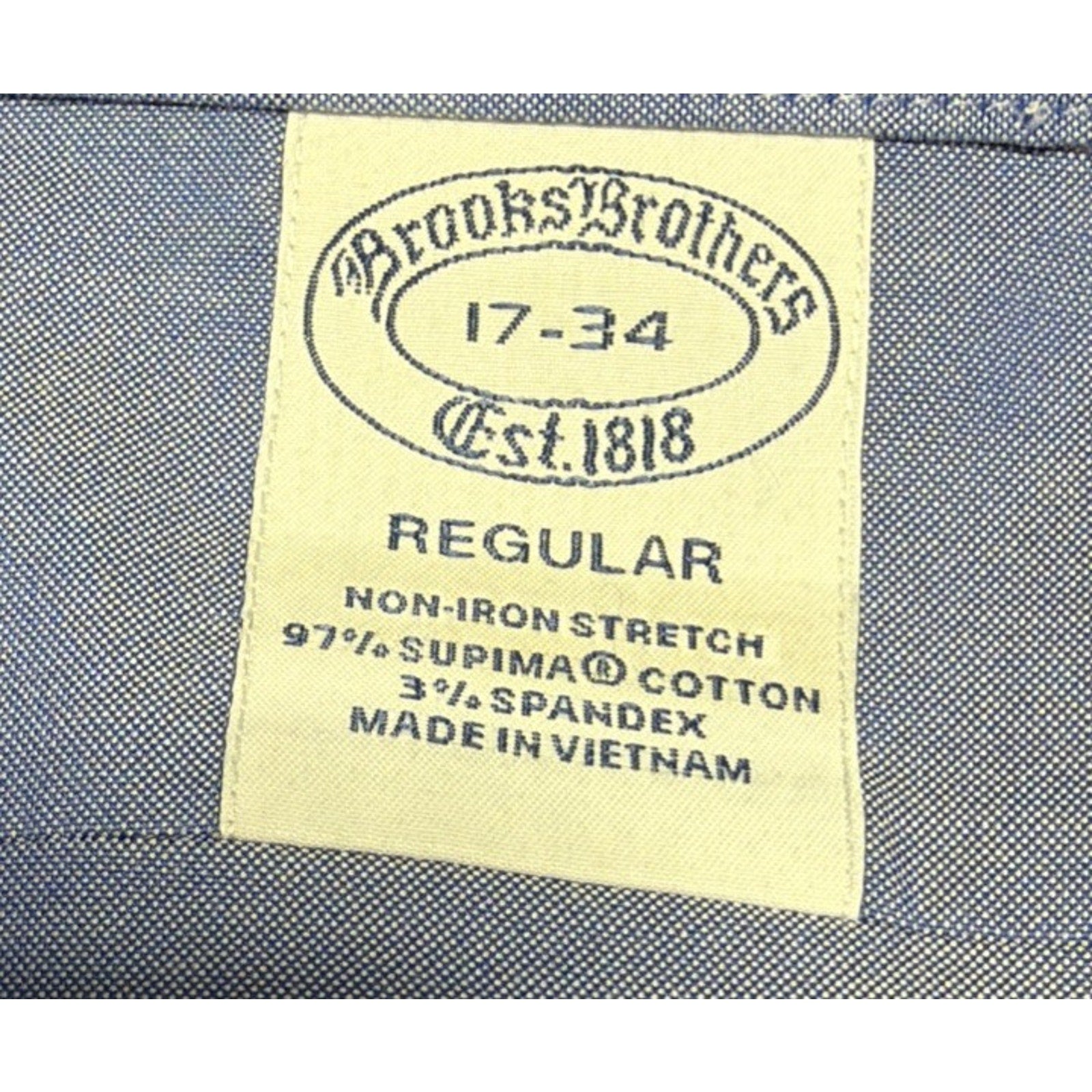 Brooks Brothers Pima Cotton Mens Shirt Size XL Blue French Cuff Non Iron