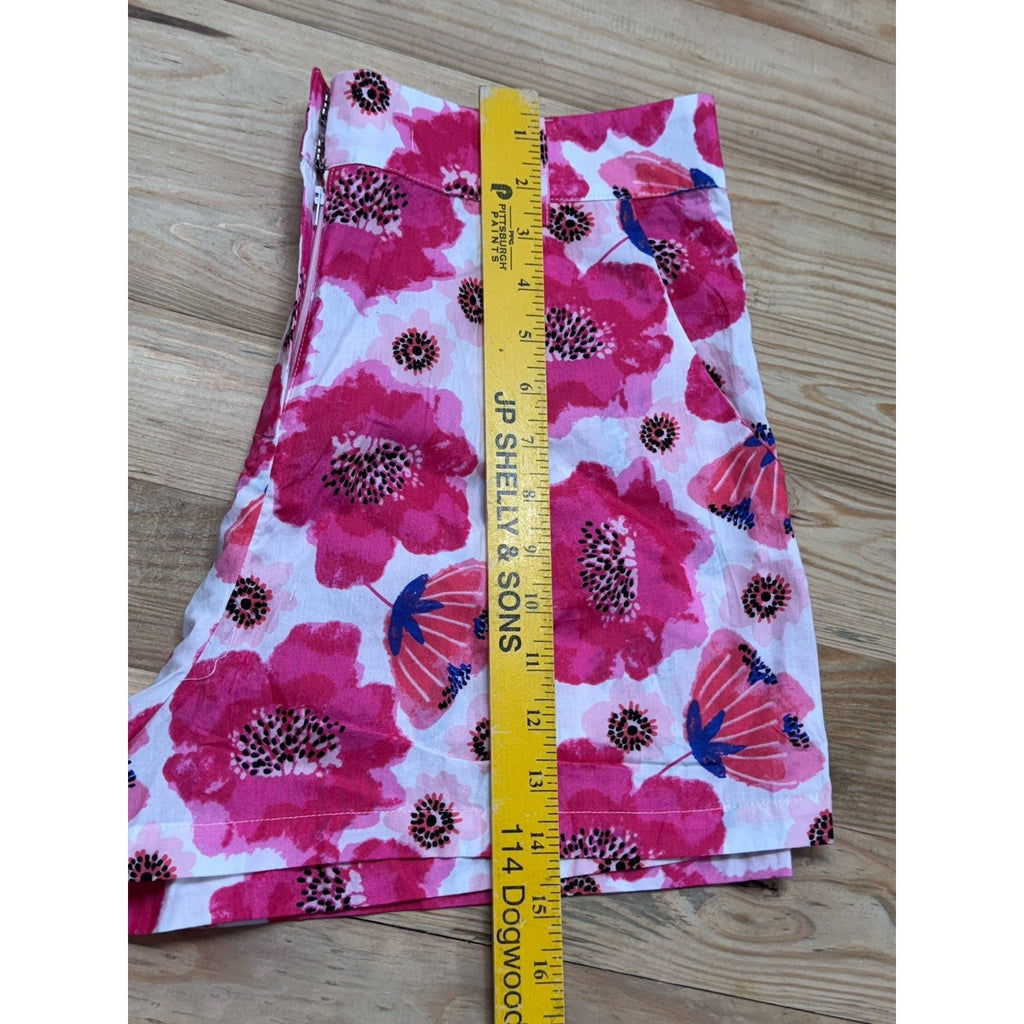 TCEC Pink Floral 100% CottonActive Athletic Shorts Size Large Pockets