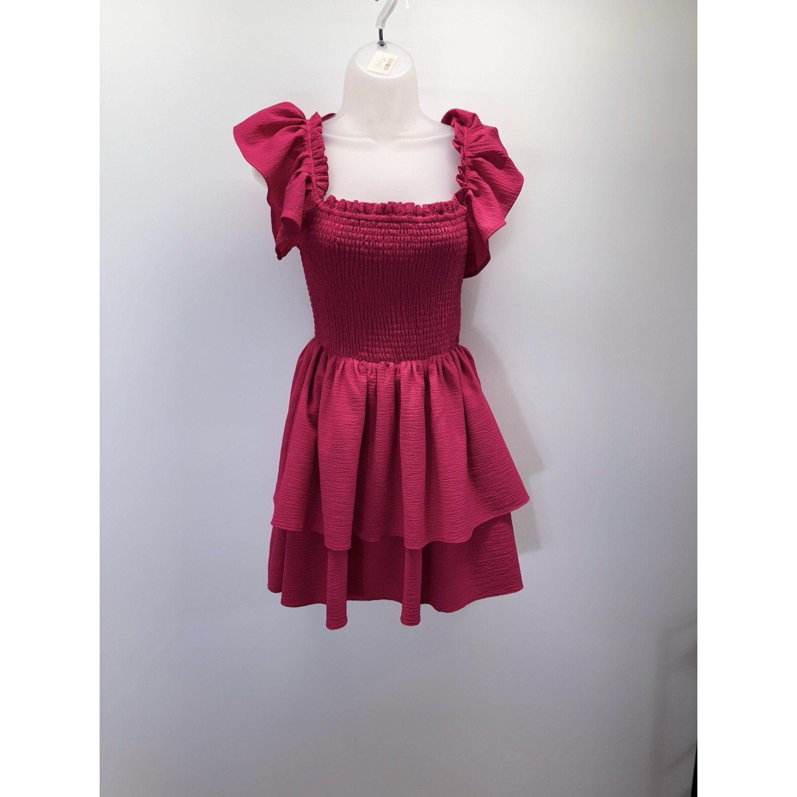 Express Ruffled Sleeve Tiered Mini Dress Women’s Size Small Smocked