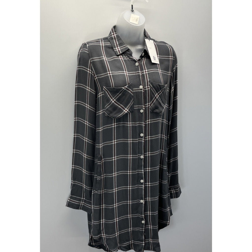 NWT Thread And Supply Button Up Shirt Dress With Pockets Size Extra Small