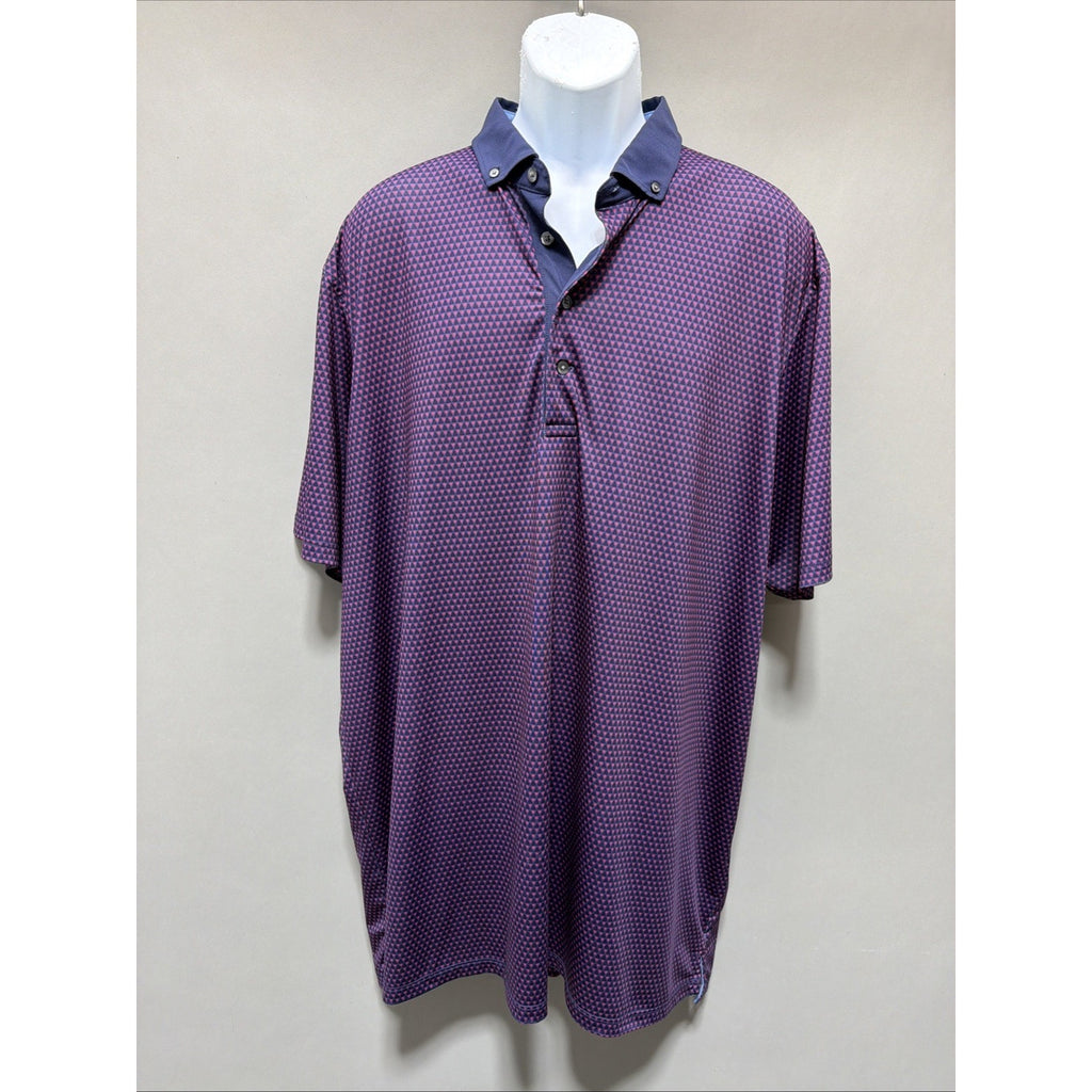 Greyson Performance Golf Polo Shirt Purple Men's XXL Stretch