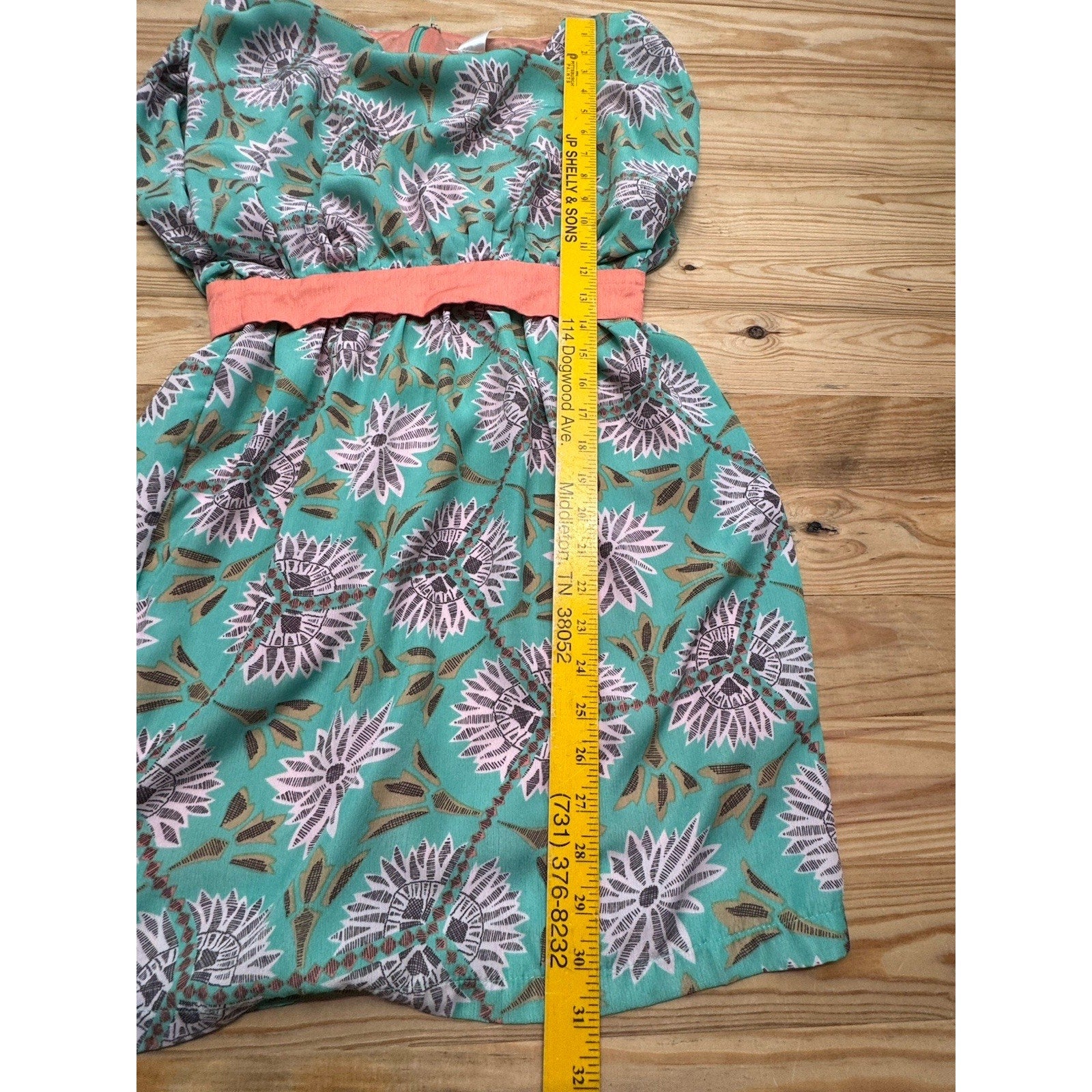 Anthropogie Esley Woven Abstract Floral Sleeveless A-Line Dress Green Size M
