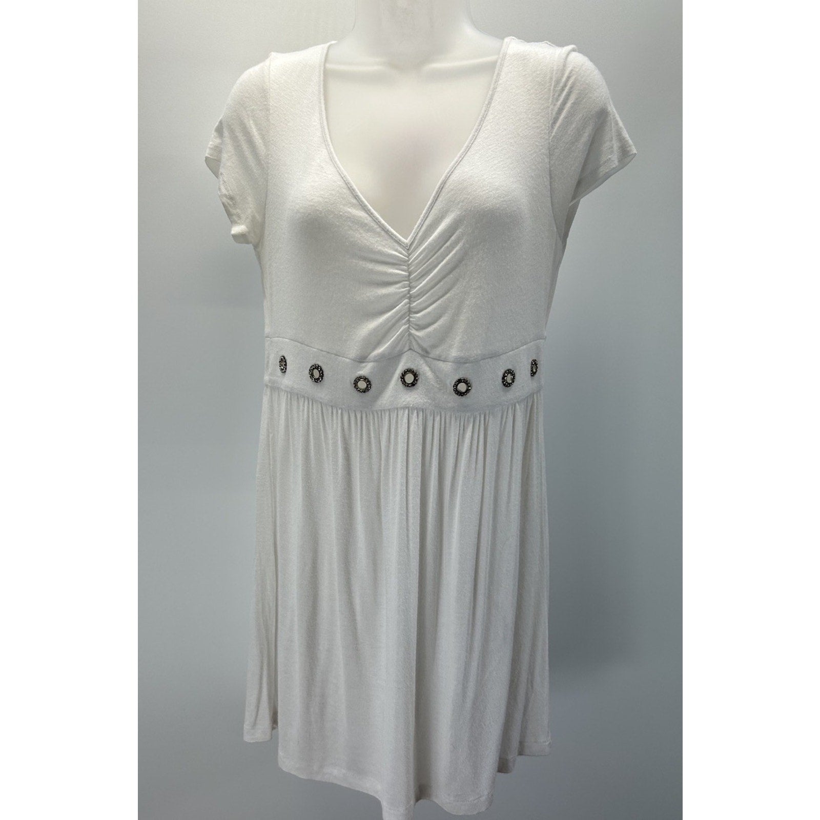 V Cristina Dress Woman's Medium White Stretch.