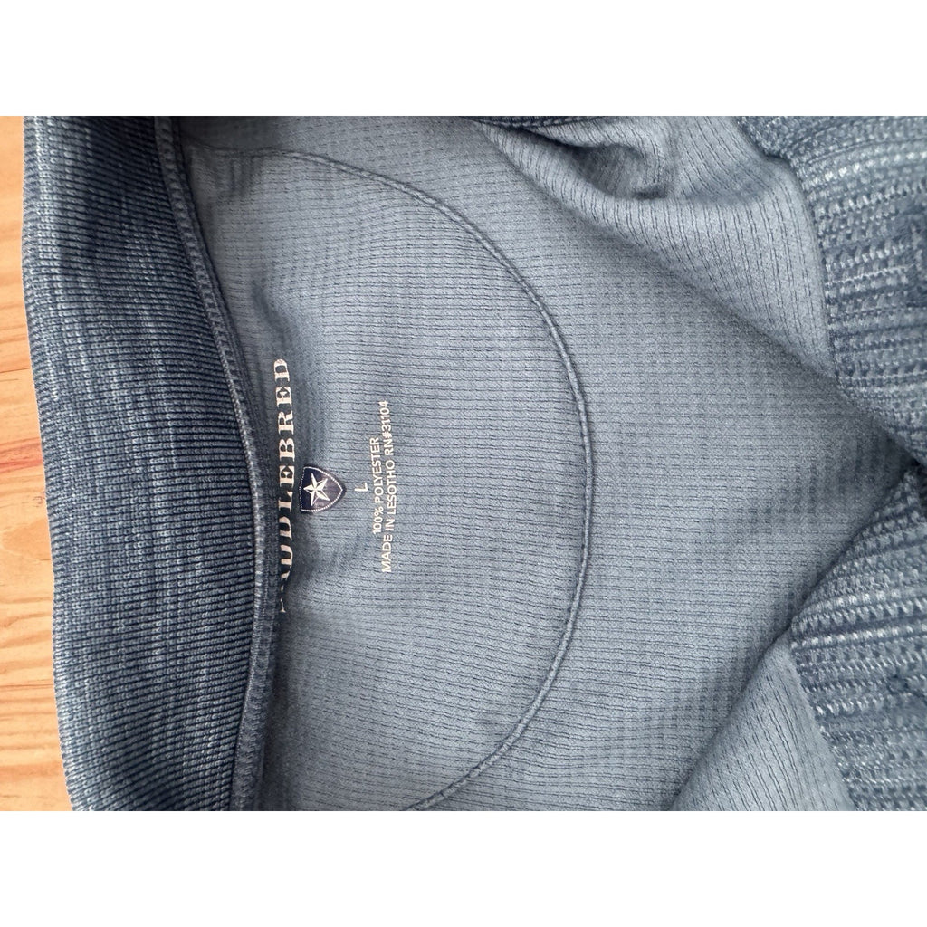 Saddlebred Comfort Performance Mens Polo Golf Shirt Long Sleeve Large Blue