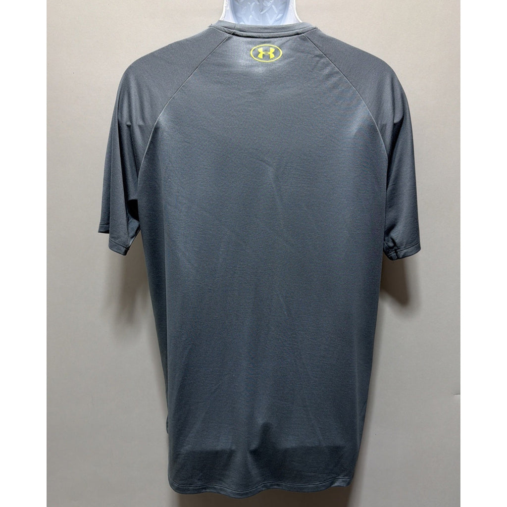 Under Armour Tech 2.0 Gray shirt Mens M Logo Graphic Training gym workout crew