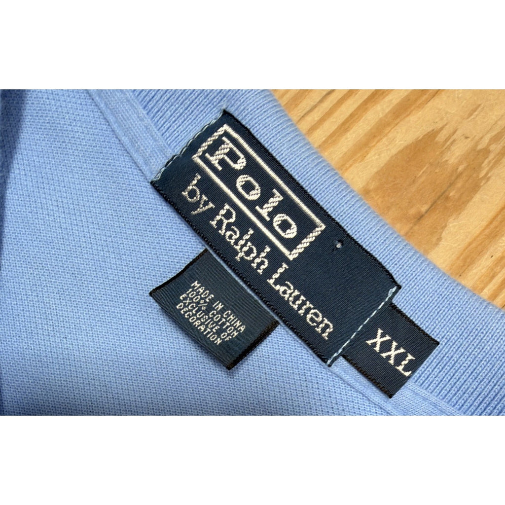 POLO RALPH LAUREN mens blue golf polo shirt size XXL Yellow Pony