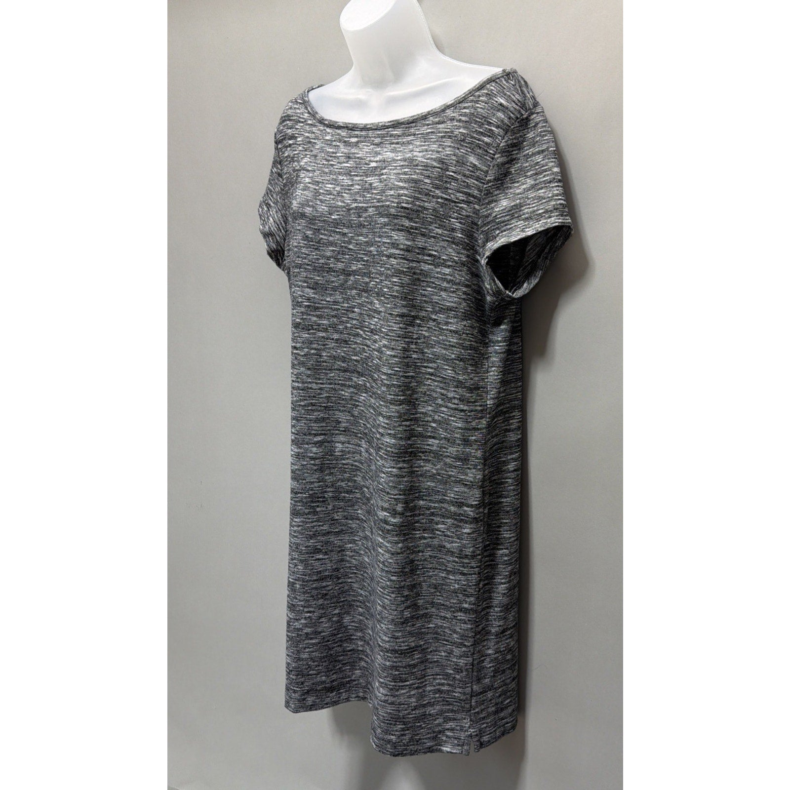 Ann Taylor Loft Size L Heathered Gray Casual Office Career T Shirt Dress