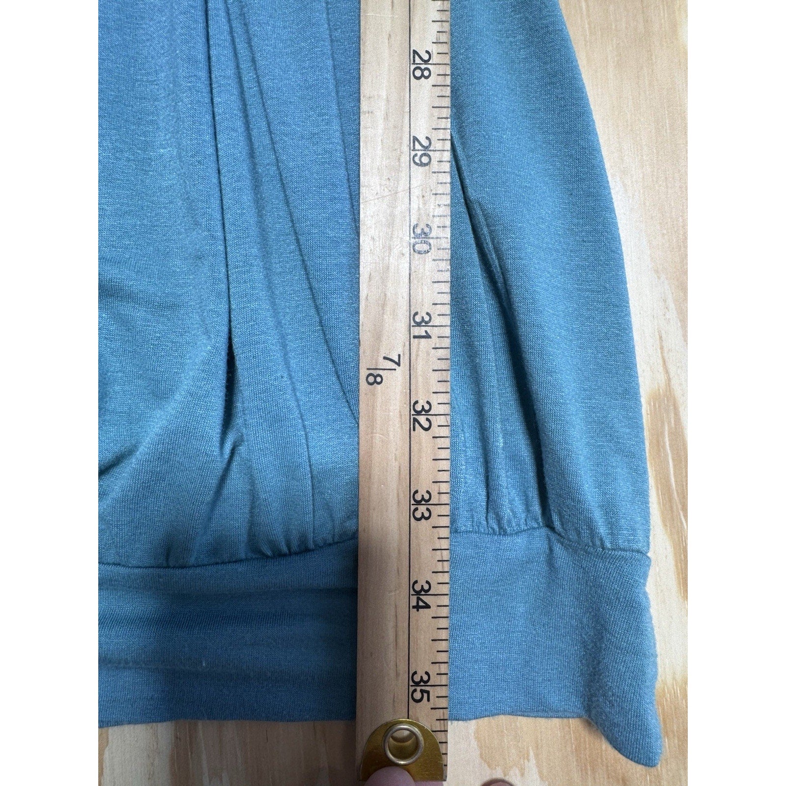 I.ner Turquoise Short Sleeve Dress Empire Waist V Neck Juniors Size Large