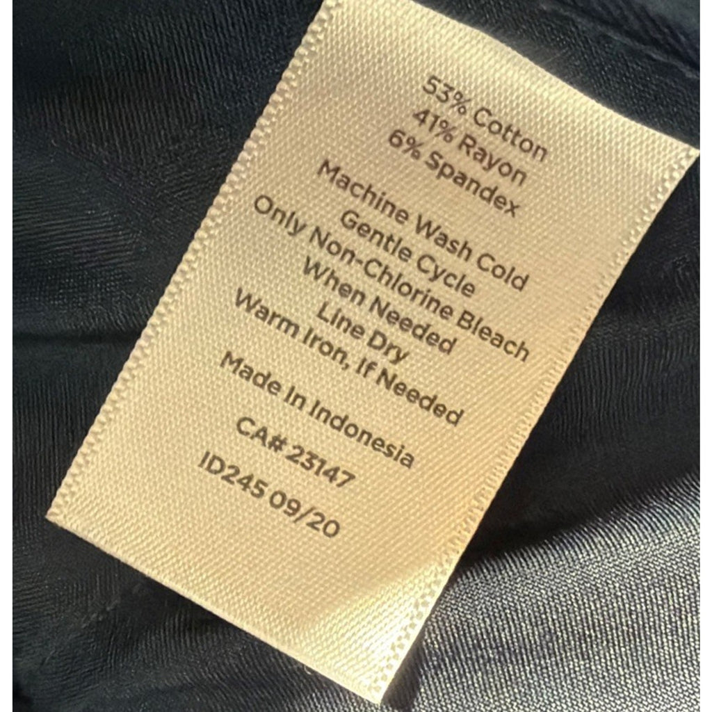 TALBOTS Petites Women's 8P Navy Blue Newport Cotton Blend Straight Leg 30x28