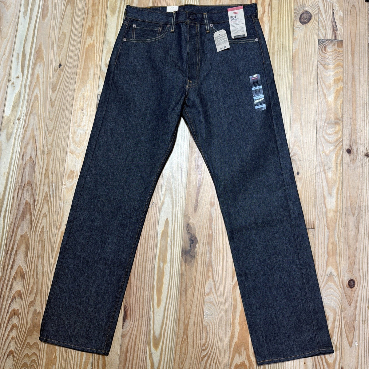 Levis 501 Original Shrink To Fit Button Fly Jeans Rigid Black Size 33x32 NWT