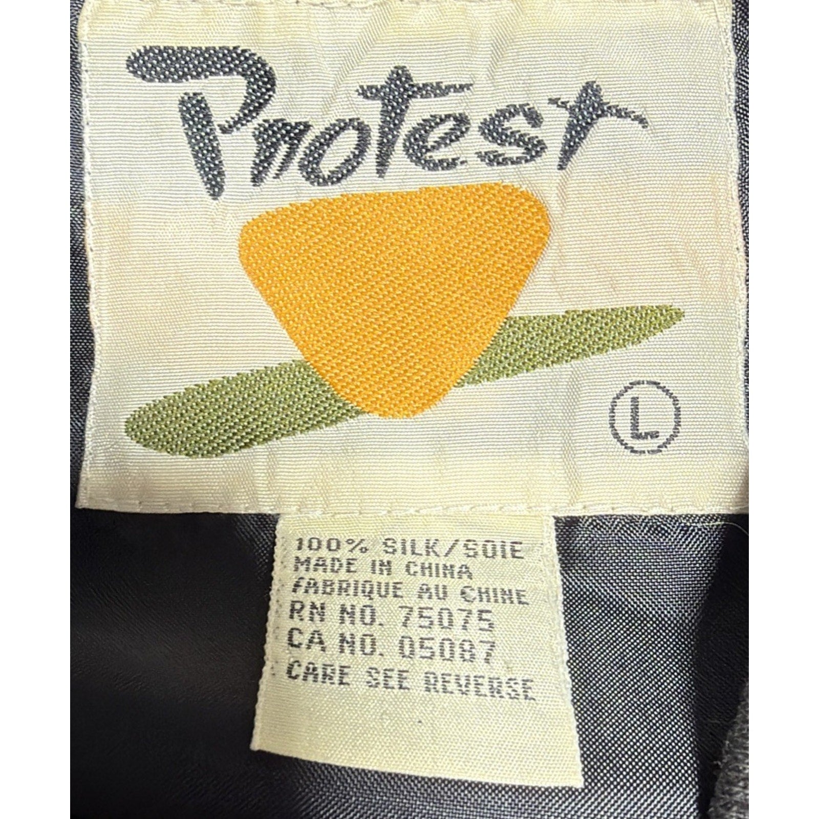 Vintage 80s Protest 100% Silk Plaid Bomber Jacket Pockets Size Large