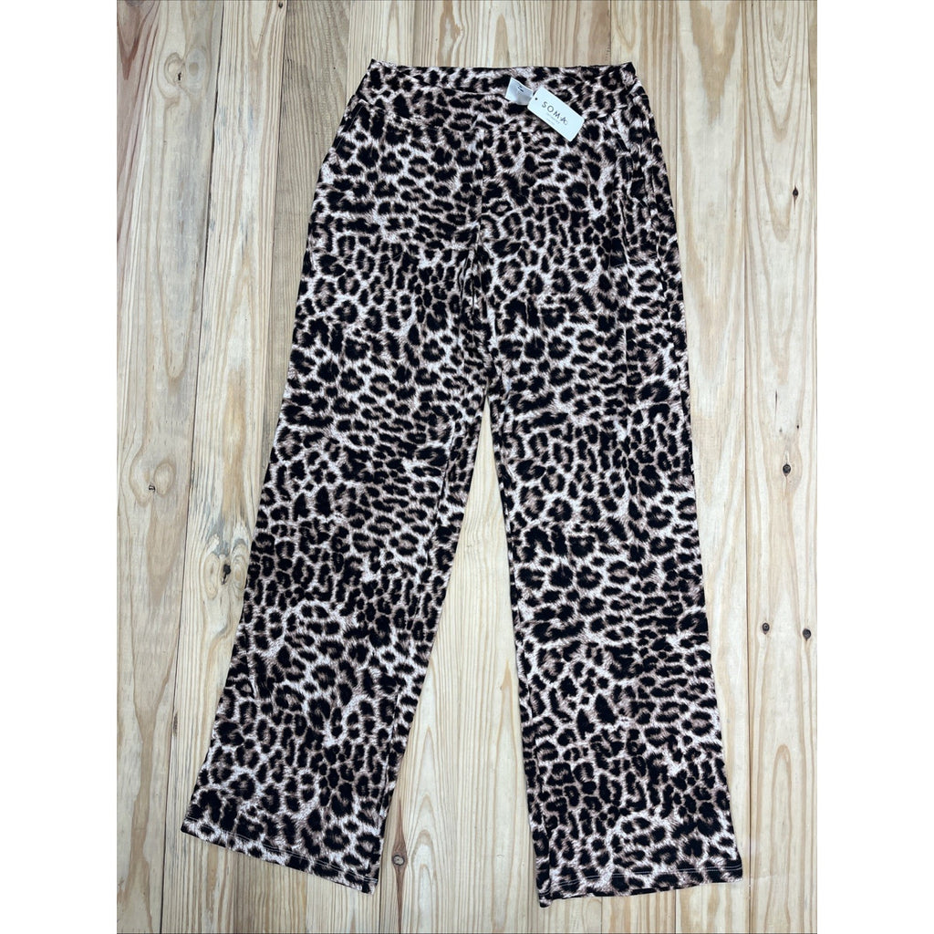 NWT Soma Leopard Print Pull On Pajama Pants Size XS 70$ MSRP
