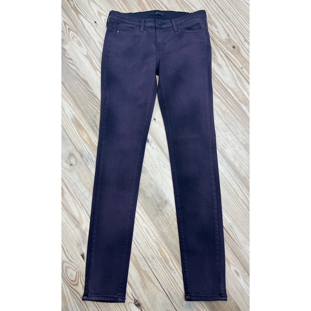 KanCan Women's 27 Skinny Jeans Burgundy Stretch Denim Jegging