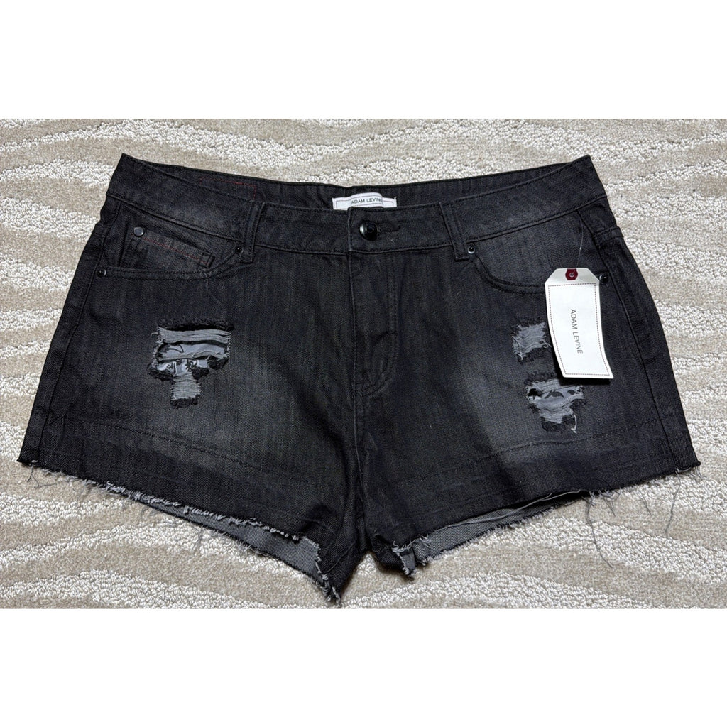 Adam Levine Women's 11/12 Raw Hem Destroyed Denim Cut-off Shorty Short NEW