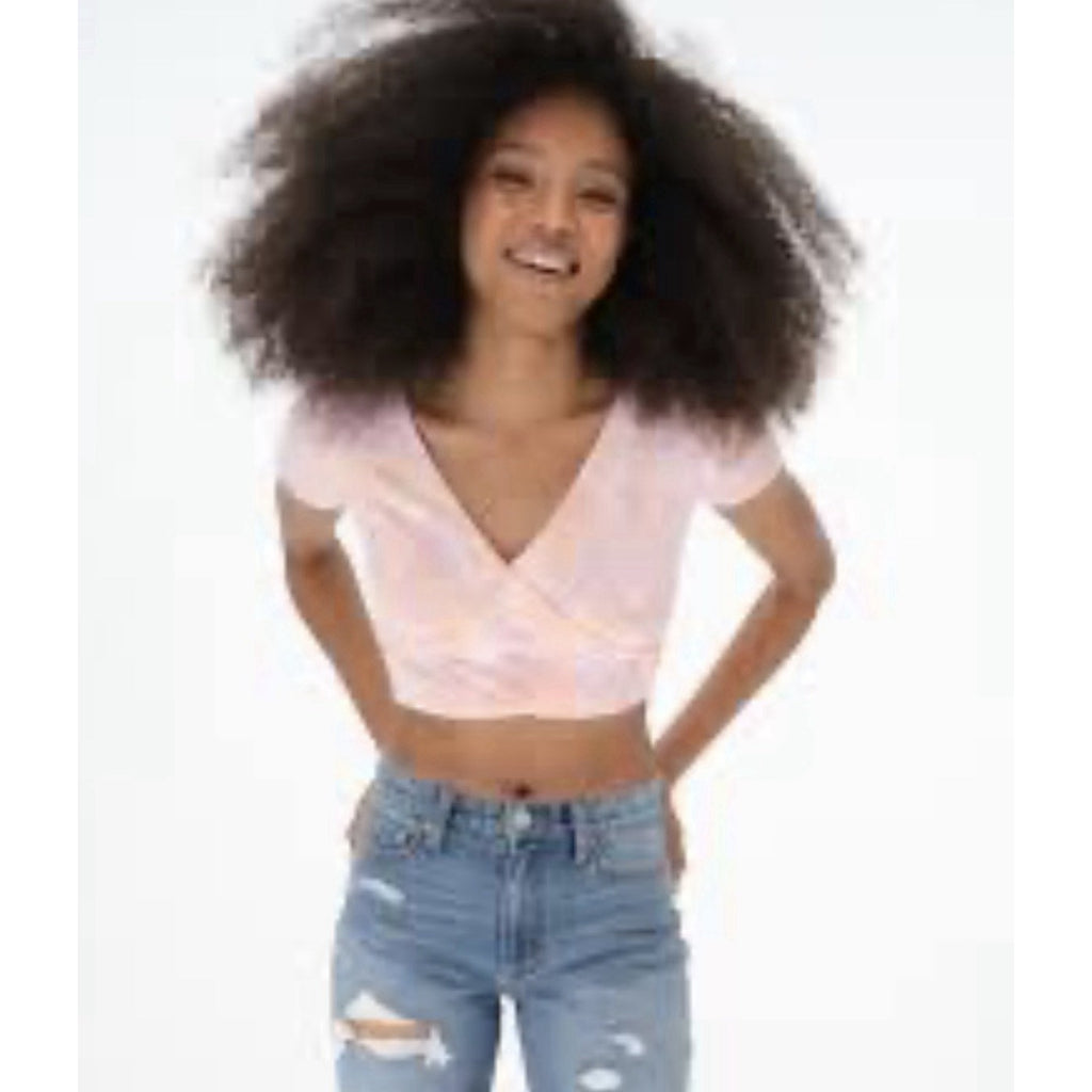 Aeropostale Tie Dyed New 2 Ways To Wear Front Crop Short Sleeve Women’s Size L