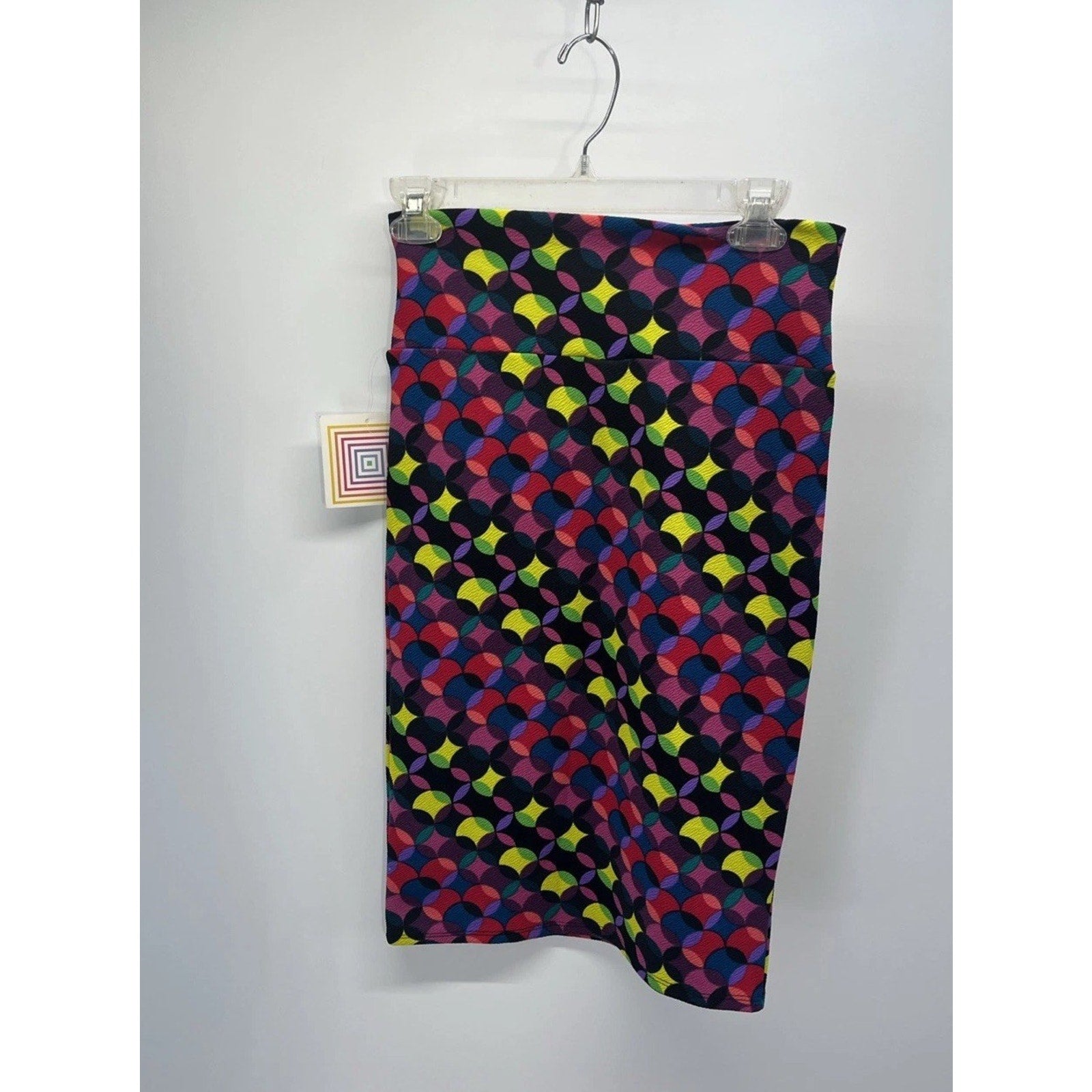 NWT LulaRoe Cassie Skirt Psychedelic Mod Trippy Purple Red Illusion Wiggle XS